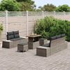vidaXL Garten-Sofa-Set mit Kissen 8 pcs Grau Poly Rattan