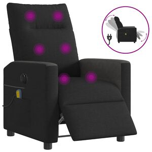 vidaXL Massagesessel Elektrisch Schwarz Stoff