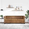 vidaXL Chesterfield-Sofa 3-Sitzer Kunstleder Braun
