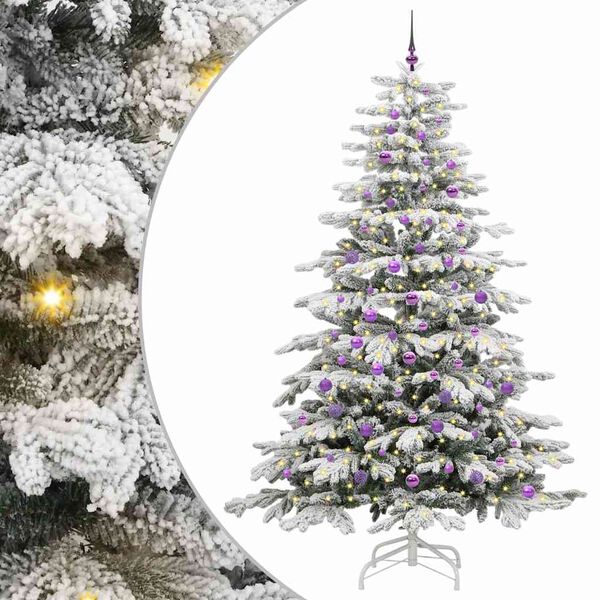 vidaXL K&uuml;nstlicher klappbarer Weihnachtsbaum Wei&szlig; 240 cm PE und PVC