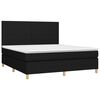 vidaXL Boxspringbett mit Matratze & LED Schwarz 160x200 cm Stoff