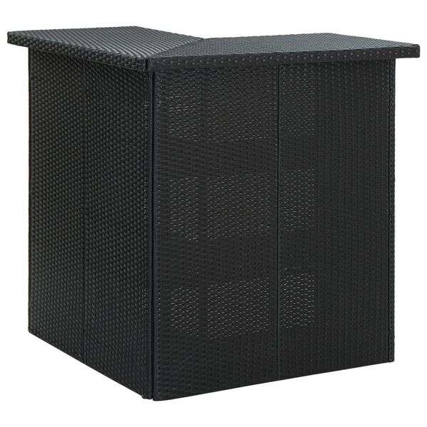 vidaXL 8-tlg. Gartenbar-Set mit Kissen Poly Rattan Schwarz