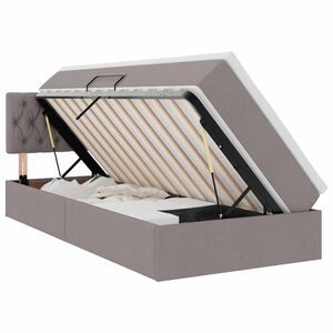 vidaXL Bett mit Stauraum und LED mit Matratze Taupe 90 x 200 cm Stoff