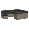 vidaXL 11-tlg. Garten-Sofagarnitur mit Kissen Grau Poly Rattan