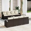 vidaXL Garten-Sofa-Set mit Kissen mit Speicher 9 pcs Braun und Creme