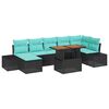 vidaXL Garten-Sofa-Set 8 stk. Schwarz Poly Rattan