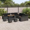 vidaXL Gartensofa-set 14 pcs Schwarz Poly-Rattan