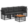 vidaXL Outdoor-Sofagarnitur 5 stk. Schwarz und Dunkelgrau Polyester
