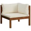 vidaXL 11-tlg. Garten-Lounge-Set mit Creme Kissen Massivholz Akazie