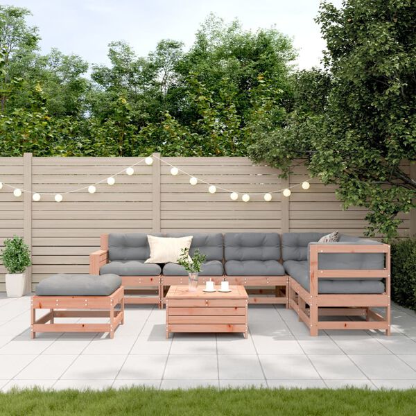 vidaXL 8-tlg. Garten-Lounge-Set mit Kissen Massivholz Douglasie
