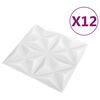 vidaXL Wandpaneele 12 pcs Origami Wei&szlig; 50 x 50 cm XPS Schaum