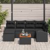 vidaXL Gartensofa-set mit Speicher 7 pcs Schwarz Poly-Rattan