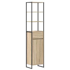 vidaXL Badezimmerschrank mit T&uuml;r Sonoma 40 x 30 x 180 cm Holzwerkstoff