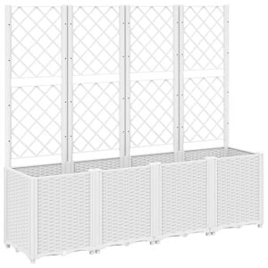 vidaXL Pflanzk&uuml;bel mit Rankgitter Wei&szlig; 160x40x140 cm PP