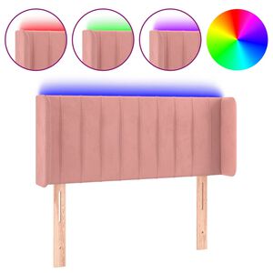 vidaXL LED Kopfteil Rosa 83x16x78/88 cm Samt