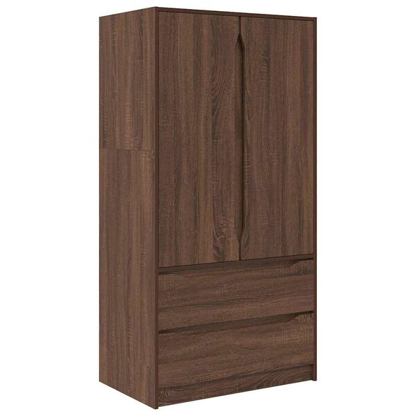 vidaXL Badezimmerschrank mit T&uuml;r Braun Eichen-Optik 79,5 x 49 x 156 cm