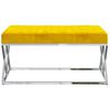 vidaXL Sitzbank Senfgelb Samt und Edelstahl