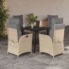 vidaXL 5-tlg. Garten-Essgruppe mit Kissen Beige Poly Rattan