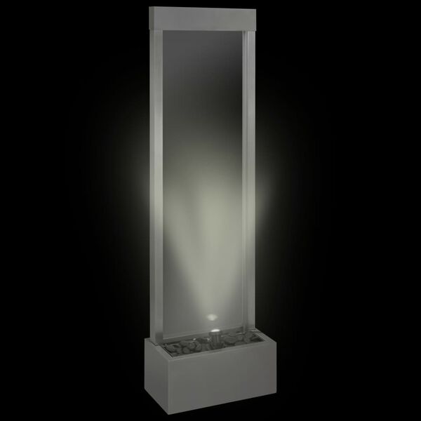 vidaXL Gartenbrunnen Silbern 46x24x150 cm Edelstahl