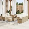vidaXL Garten-Sofa-Set mit Kissen mit Speicher 9 pcs Beige und Creme