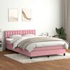 vidaXL Boxspringbett mit Matratze & LED Rosa 140x210 cm Samt