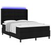 vidaXL LED Boxspringbett mit Matratze Schwarz 140 x 200 cm Stoff