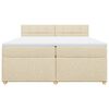 vidaXL Boxspringbett mit Matratze Creme 200x200 cm Stoff