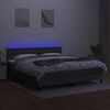vidaXL Boxspringbett mit Matratze & LED Dunkelgrau 160x200 cm Stoff