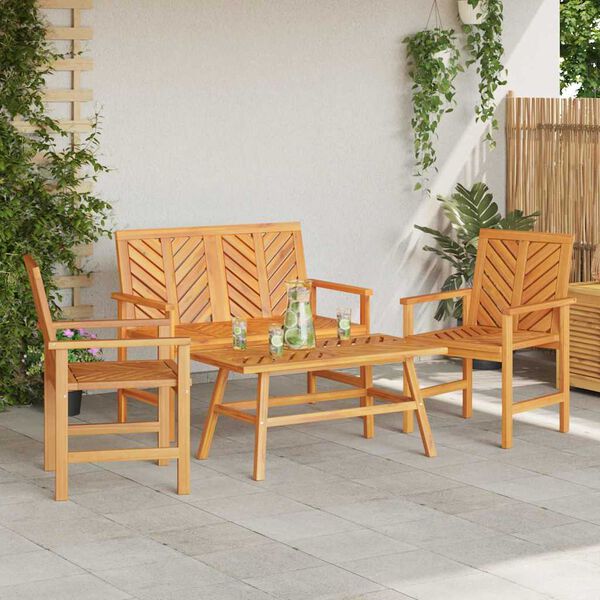 vidaXL Garten Lounge Set Braun Massivholz Akazie