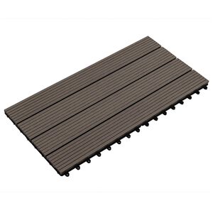 vidaXL Terrassenfliese 6 Stk. Dunkelbraun 60 x 30 cm WPC
