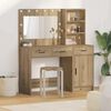 vidaXL Schminktisch mit Spiegelbeleuchtung 2 pcs Braun Holzwerkstoff
