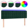 vidaXL LED Kopfteil Dunkelgr&uuml;n 144x5x78/88 cm Samt