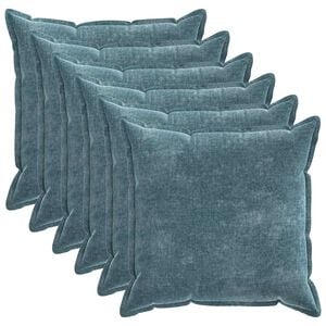 vidaXL Kissenbezug 6 pcs HOUTEN Blau 55 x 55 cm Chenille-Stoff