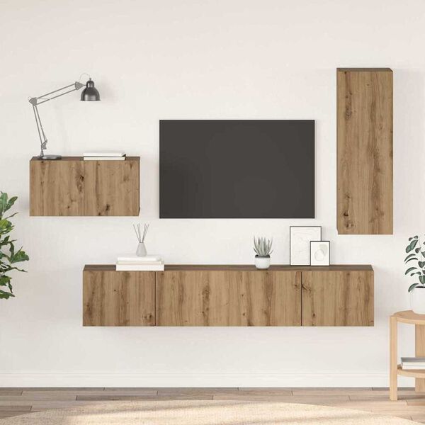vidaXL TV-Schrankset mit Schubladen 4 pcs Artisan-Eiche Holzwerkstoff