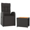 vidaXL 2-tlg. Garten-Lounge-Set Schwarz Poly Rattan Massivholz Akazie