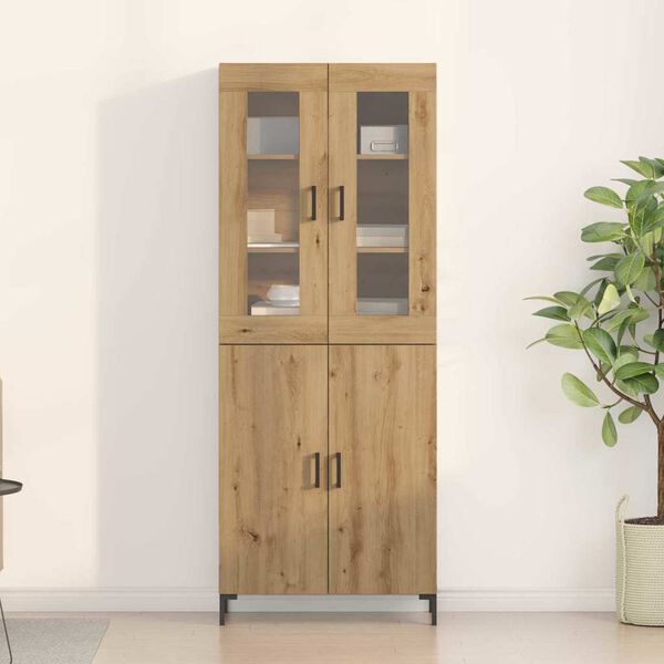 vidaXL Highboard 2 pcs Artisan-Eiche 69,5 x 34 x 180 cm Holzwerkstoff