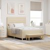 vidaXL Boxspringbett mit Matratze Creme 160 x 200 cm Stoff