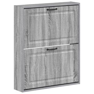 vidaXL Wandmontierter Schuhschrank UTRECHT 71 x 17 x 86 cm Sonoma-Grau