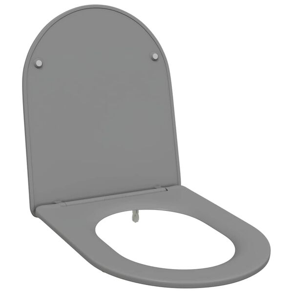 vidaXL Toilettensitz Grau 47 x 36 x 3,4 cm Duroplast