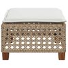 vidaXL Gartenhocker mit Kissen Beige 63,5x56x32 cm Poly Rattan