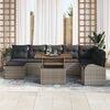 vidaXL Garten-Sofa-Set mit Speicher 9 pcs Grau Poly Rattan