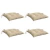 vidaXL Stuhlkissen 4 Stk. Beige 40x40x7 cm Oxford-Gewebe