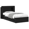 vidaXL Bettgestell mit Stauraum und Kopfteil Schwarz 90 x 190 cm