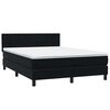 vidaXL Boxspringbett mit Matratze Schwarz 160x220 cm Samt