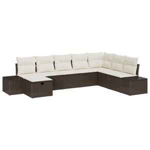 vidaXL Gartensofa-set mit Kissen 8 pcs Braun Poly-Rattan