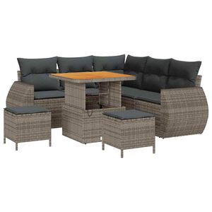 vidaXL Gartensofa-set 8 pcs Grau Poly-Rattan