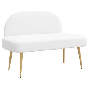 vidaXL Gepolsterte Bank mit R&uuml;ckenlehne Wei&szlig; 110 x 60 x 76 cm