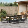 vidaXL Garten Essgruppe 9 pcs Schwarz Poly-Rattan