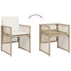 vidaXL 17-tlg. Garten-Essgruppe mit Kissen Beige Poly Rattan