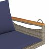 vidaXL H&auml;ngebank mit Kissen Grau 109x62x40 cm Poly Rattan